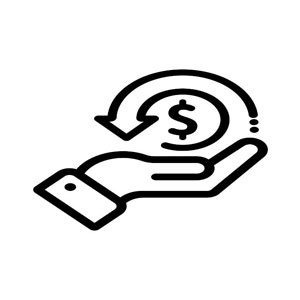 Logo of a person's hand is holding a single US dollar coin - Moss Bollinger LLP