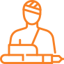 A person with a bandage on their head and arm - Moss Bollinger LLP