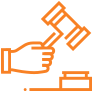 Icon of a hand holding a gavel - Moss Bollinger LLP