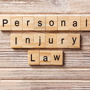 Personal injury law - wooden blocks on a wooden background. - Moss Bollinger LLP